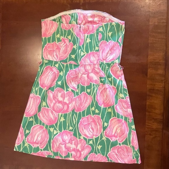 Lilly Pulitzer First Call Tulip Print Strapless Dress - Picture 3 of 9